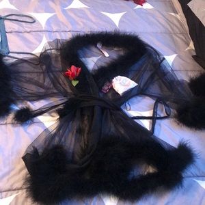 See through Fenty Beauty furry robe